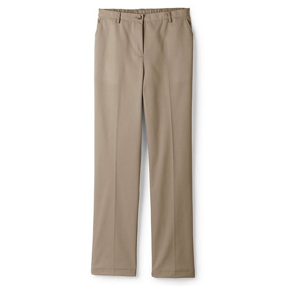 NWT LANDS' END 7 DAY ELASTIC BACK COMFORT WAIST PANTS KHAKI 8P (PETITE) - Picture 4 of 7
